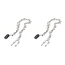 CHENLONB Rhinestone Hair Chains, Set of 2, Sparkling Diamonds, Cute, Stylish, Hairpin for Braids, Easy Installation, Birthday, Coming of Age Ceremonies, School Entrance Ceremonies, Graduation