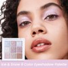 Eye Shadow Palette Makeup,Pink White Purple Glitter Shimmer Sparkle Warm