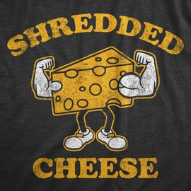 Mens Shredded Cheese T Shirt Funny Cheesy Buff Workout Joke Tee for Guys Mens Funny T Shirts Fitness T Shirt for Men Funny Food T Shirt Novelty Tees for Black - L
