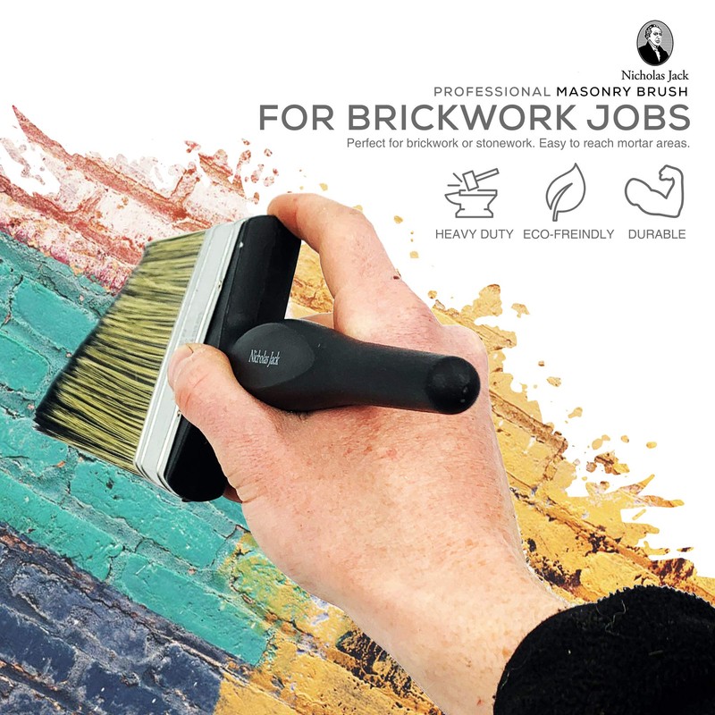 4" Masonry Paint Brush for Painting Walls - All Round