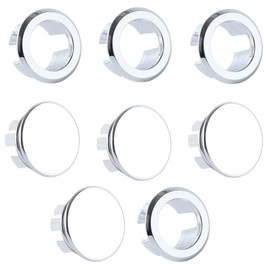 Sink Overflow Cover, Pack of 8 Sink Overflow Rings, Round Overflow Cover, Overflow Cover for Kitchen, Bathroom, Bathtub Accessories