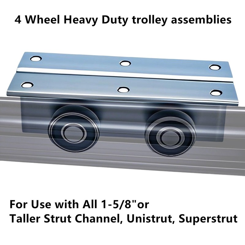 4 Wheel Heavy Duty Trolley Assembly Roller for Barn Doors