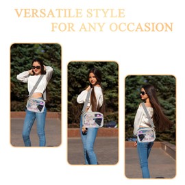 MOVOYEE Clear Bag for Stadium Events Crossbody Bag Small Clear Purse Women Travel Sport Work Day Festival Party,Cute Transparent Clear Concert Bag with Shoulder Strap,PVC Handbags,Clear Messenger Bag