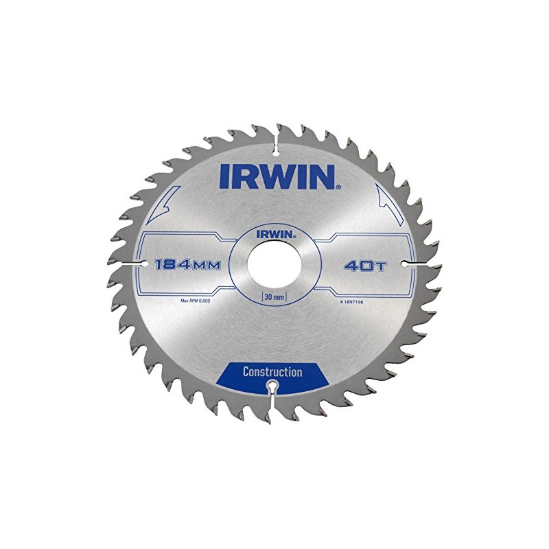IRWIN IRW1897198 184 x 30mm 40-Teeth Circular Saw Blade with