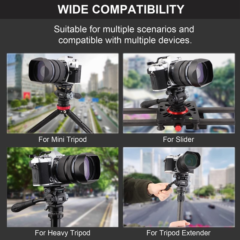 LEFTFOTO Mini Tripod Fluid Head Pan Head with Panoramic Ball