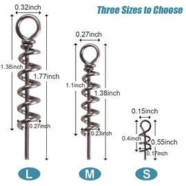 Soft Lure Spring Twist Lock Fishing Crank Hook Centering Pin for Soft Lures Bait Keeper Fishing Screw Lock Fixed Latch