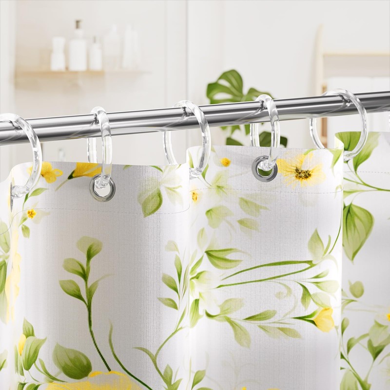 Amazer Plastic Shower Curtain Rings, 24 Pcs Shower Curtain Hooks,