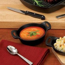 Soro Essentials- 5-1/8" Round Mini Cast Iron Induction Skillet Server 12 oz Matte Black Enamel– Cookware Saute Fry Pan Cast Iron Skillet Frying Pan Cookware Skillets Safe Grill for Indoor & Outdoor