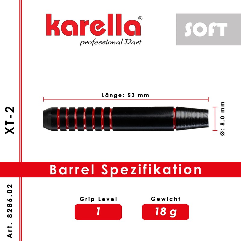 Karella Sofdart XT-2 18g Barrel Length 53mm Darts for Beginners