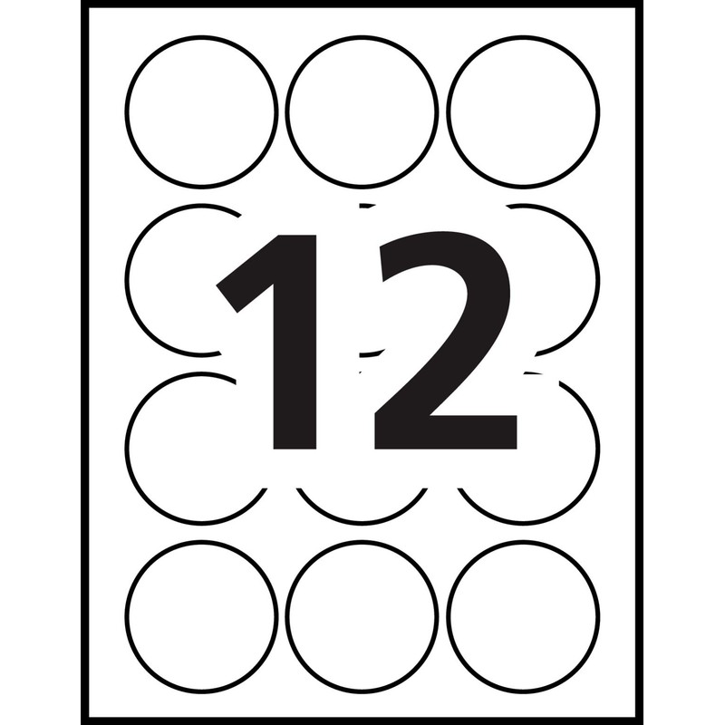 Avery 2" Inch Round Labels, Glossy White, Permanent, Pack of