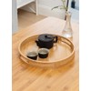 Serving Tray Bamboo Wood Color Round Tray For Water Tea
