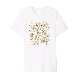 Vintage Wildflower Embroidery Botanical Premium T-Shirt