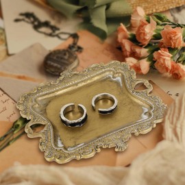 Ring Dish Metal Jewelry Dish Exquisite Jewelry Tray Compact Trinket Dish Decorative Jewelry Dish Tray Vintage Jewelry Bowl Chic Jewelry Bowl Dish Ring Holder Dish for Women Girl Fxvhojq