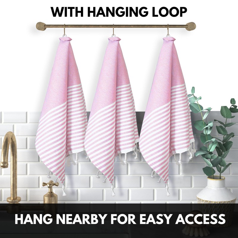 Softopia Cotton Turkish Kitchen Towels 18x26 Inches with Tassels -