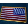 American Flag Right Sleeve Biker/Military Embroidered Patch W/ Gold Border