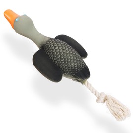 SCHITEC Squeaky Rope Dog Toys, Latex Rubber Squeak Duck Tug of War Toy, Interactive Play Puppy Stuffed Chew Toy for Small Medium Dogs