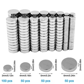 250 Pcs Small Strong Magnets, 4 Different Sizes, Tiny Thin Magnet, Strong Magnets, for Crafts, Whiteboard, Fridge, Kitchen, Office, School