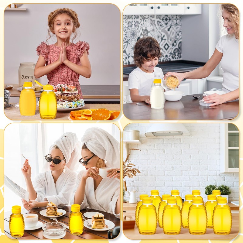 Tioncy 96 Pcs 8oz Plastic Honey Squeeze Bottles Bulk Honey