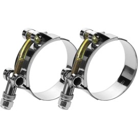 WYSIWYKA 2 Pack 3.25" T-Bolt Hose Clamps, 304 Stainless Steel Turbo Intake Clamp, Working Range 3.50"-3.82"(89-97mm) for 3.25" I.D. Hose with 5mm Wall Thickness.(Measure your hose O.D. before buying)