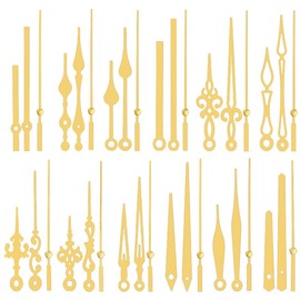 LEEQ Set of 12 Style Hands for Wall Clock - Aluminium Clock Hands Kit Quartz Clock Movement Long Hands DIY Replacement Parts for Clock Repair (Gold)