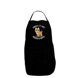 TooLoud Rescue A Puppy Dark Adult Apron - Black - One-Size
