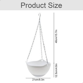 gexuamz Hanging Planter Flower Pot Hanging Balcony Hanging Basket - Plastic Hanging Basket Hanging Basket Hanging Pots with Chain Hook for Plants Flowers Herbs