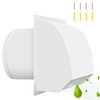 8 Inch Hooded Wall Vent with Screen& Damper,Arc-Shaped Wall Exhaust