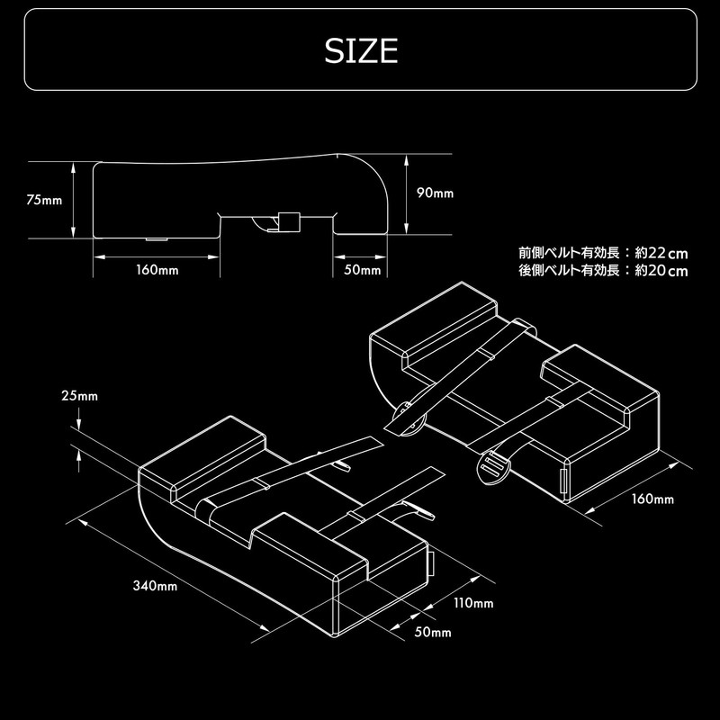 Bauhutte Gaming Arm Cushion Wide BAP-160H-BK Elbow Rest Cushion