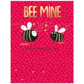 Piccadilly Greetings Valentines Day Card, Bee mine - 8 x 6 inches