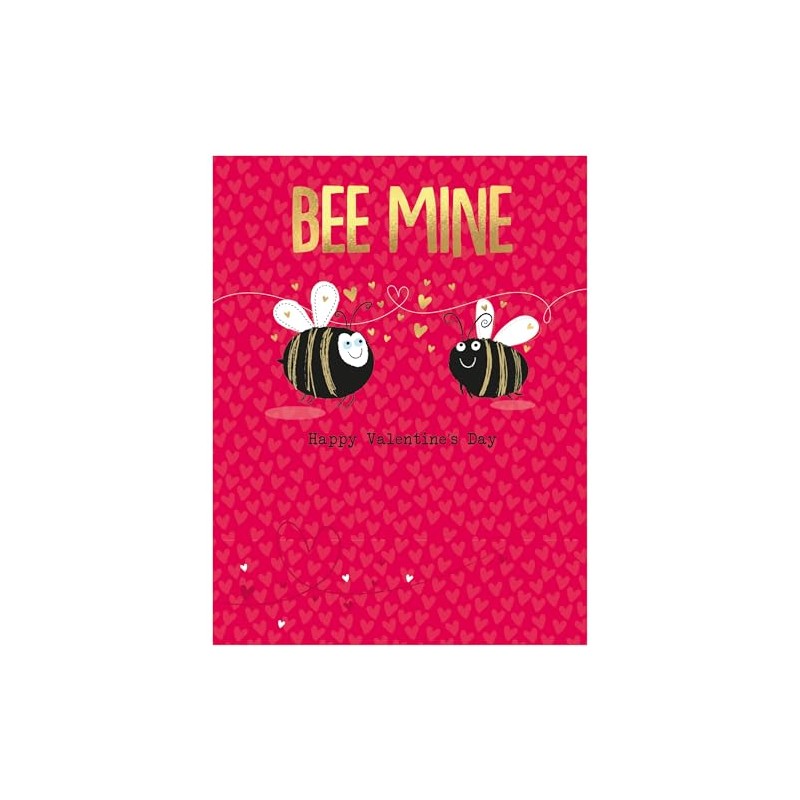 Piccadilly Greetings Valentines Day Card, Bee mine - 8 x