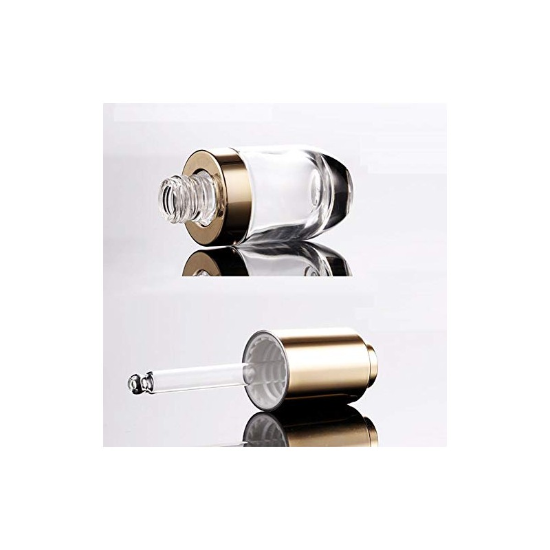 3Pcs 30ml/1oz Clear Thick Glass Press Dropper Bottles Essence Liquid