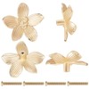 CREATCABIN 6 Sets Gold Flower Drawer Knobs Cabinet Knobs Dresser