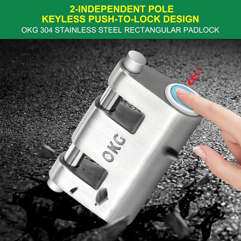OKG Ultra Secure Stainless Steel Lock - 3 Keys, 2