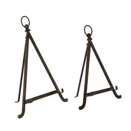 Deco 79 Metal Tabletop Display Easel with Foldable Stand, Set of 2 13", 15"H, Bronze