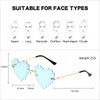 QVKUUT Stylish Irregular Rimless Heart Shape Sunglasses for Party and