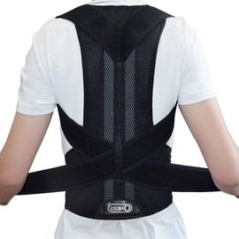 ZSZBACE Posture Correction Belt, Posture Correcting Belt, Breathable, Adjustable, Unisex, Back Muscles, Posture Belt, Easy to Put On and Take Off, Posture Support, Black, XXL