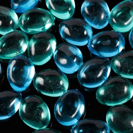 26pcs Oval Clear and Color Mixed Aquarium Stones Marbles Tabletop Decorative Stones Vase Filler Beads for Planter Decoration