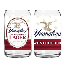 Yuengling Traditional Lager Beer Glass Can, Set of 2, Limited Edition Patriots Salute Edition - Set of 2