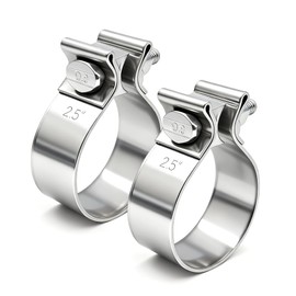 SKYMIRO 2.5 Inch Exhaust Clamp, 2 1/2 Narrow Band Muffler Clamps Stainless Steel 304 for 2.5" OD Exhaust Pipe, Muffler, Elbow, Exhaust Tubing Connection, Catalytic Converters (2PCS)