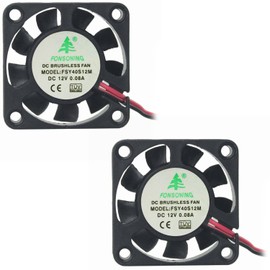 2PCS Brushless Silent Compute Fan 40x40x10mm DC 12V PC Case Cooling Fans Black