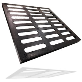 DuuMuut Cast Iron Drain Grate, 20x20 Outdoor Drain Cover, C Class Sewer Grate, Durable Heavy Duty Channel Grate, Black Square Drainage Grate for Driveway, Concrete, Yard, Garage (19.7x19.7)