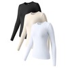 OQQ Womens 3 Piece Long Sleeve Tops Crew Neck Stretch