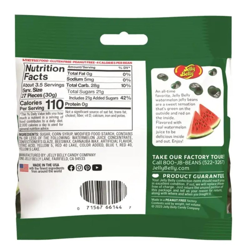 Jelly Belly Gourmet Jelly Bean, Watermelon, 3.5 oz. Bag