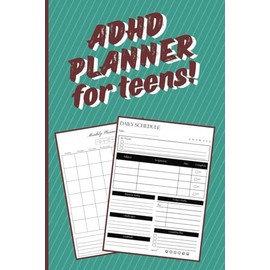 ADHD Planner for Teens: Daily & Monthly School Homework Organizer for Elementary Kids, High School & College Students. Includes a Brain Dump Journal.