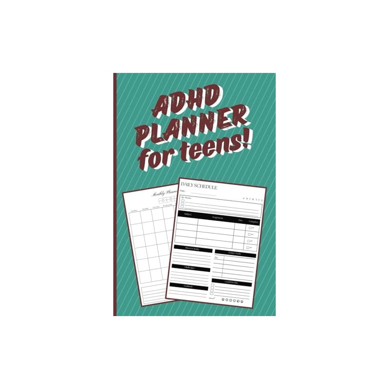 ADHD Planner for Teens: Daily & Monthly School Homework Organizer