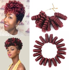Haolocs 3 Packs Saniay Curl Crochet Braids Short Crochet Braiding Bouncy Twist Spiral Curls Jamaican Twist Hair Extensions 20 Strands/Pack (Bug, 12 * 10 inch)