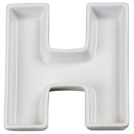 Ivy Lane Design Ceramic Love Letter Dish, Letter H, White