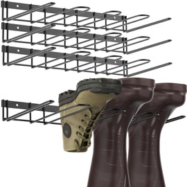 PrimZooty Wader Boot Hangers Rack, Sturdy Metal Organizer, Cowboy Boot & Tall Shoe Holder - 8 Pair, Wall Mounted for Closet, Entryway, Garage