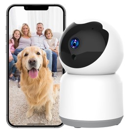 ADVWIN WiFi Security Smart Camera Indoor Pet Dog Camera, Home Security Wireless IP Camera, Supports 2.4G&5G WiFi, Motion/Sound Tracking, Night Vision, 2-Way Audio, Works with Alexa & Google Assistant