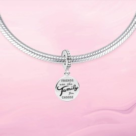 VALGACLS Best Friend Charms for Bracelets Charms for Friends Are Family Charms 925 Sterling Silver Best Friend Charms